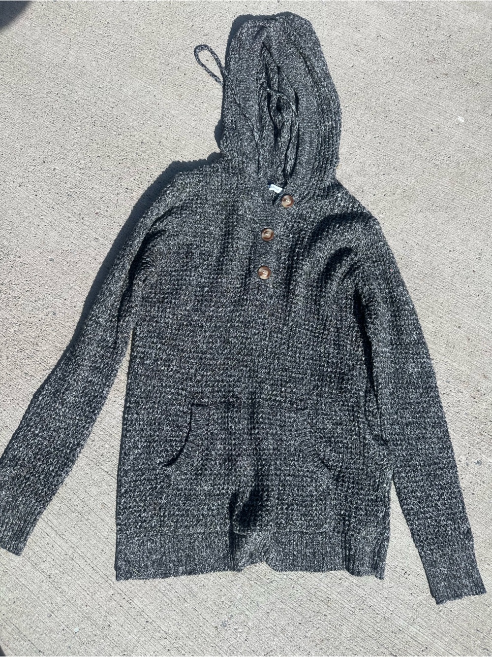 Staccato Charcoal Gray Knit Hooded Cardigan